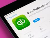 QuickBooks accounting app seen in App Store on the screen of ipad.